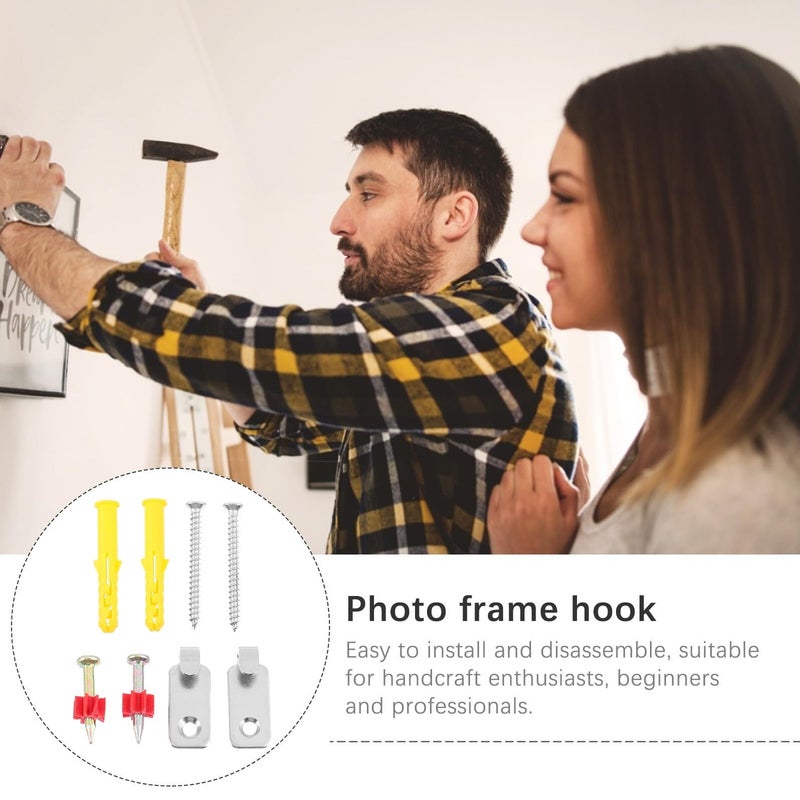 Wall Frame Hook And Steel Nail Picture Hanging Kit Expansion Tube Stainless Steel Photo Frame Wall Hanging Hook Set For Home Decor 4 Sets - Image 4