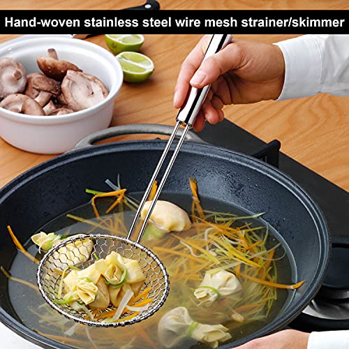 KAYCROWN Best Utensils Asian Kitchen Stainless Steel Spider Strainer Professional Wire Skimmer with Spiral Mesh (5-Inch Strainer Basket)… - Image 2
