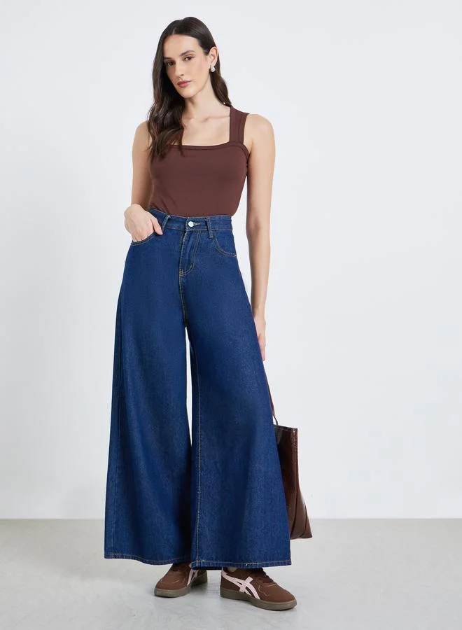 Styli Women Brown Sleeveless Square Neck Bodysuit