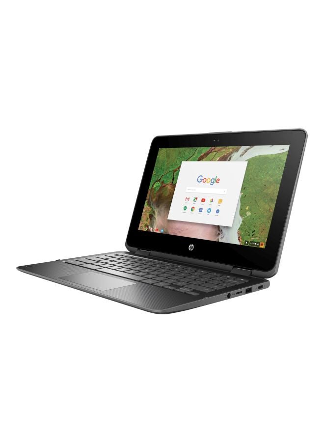 HP لابتوب كروم بوك x360 11 G1 EE بشاشة مقاس 11.6 بوصة ومعالج سيليرون N3350 / ذاكرة رام 4 جيجابايت / محرك أقراص ببطاقة ذاكرة eMMC سعة 32 جيجابايت / بطاقة رسومات إنتل 500 بدقة عالية الوضوح / نظام تشغيل كروم أو إس / إصدار عالمي اللغة الإنجليزية أسود - Image 3