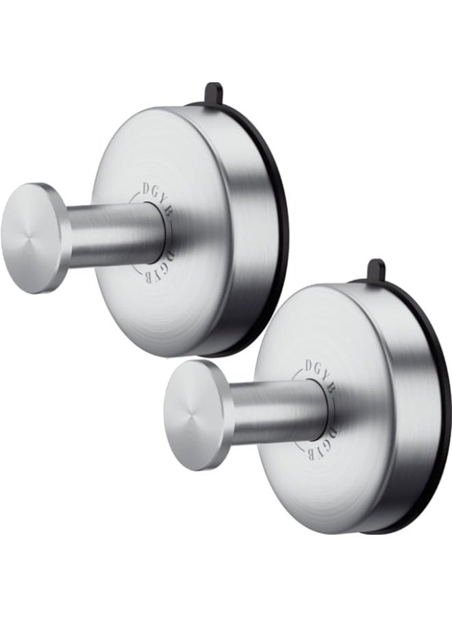 دي جي واي بي DGYB شفط كأس السنانير مجموعة من 2 مناشف النيكل المصقول السنانير للحمامات للماء غير القابل للصدأ دش السنانير للاستحمام الداخلي 15 رطل السنانير الحمام للمناشف - Image 1