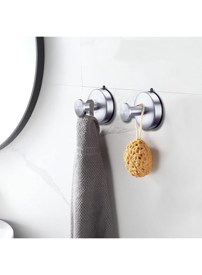 دي جي واي بي DGYB شفط كأس السنانير مجموعة من 2 مناشف النيكل المصقول السنانير للحمامات للماء غير القابل للصدأ دش السنانير للاستحمام الداخلي 15 رطل السنانير الحمام للمناشف - Image 2