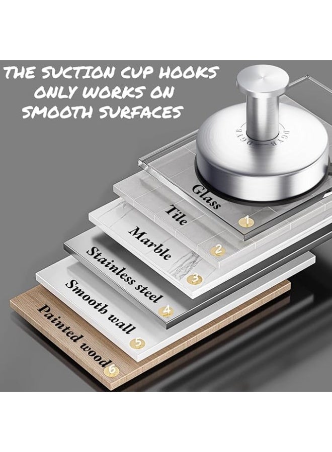 دي جي واي بي DGYB شفط كأس السنانير مجموعة من 2 مناشف النيكل المصقول السنانير للحمامات للماء غير القابل للصدأ دش السنانير للاستحمام الداخلي 15 رطل السنانير الحمام للمناشف - Image 4