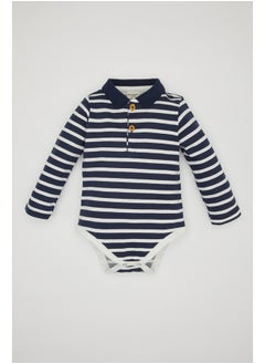 Babyboy New Born Regular Fit Polo Neck Knitted Long Sleeve Snap Body