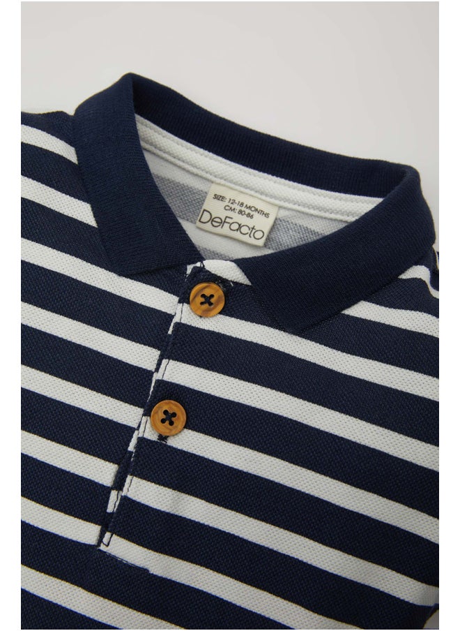 DeFacto - Babyboy New Born Regular Fit Polo Neck Knitted Long Sleeve Snap Body - Image 1