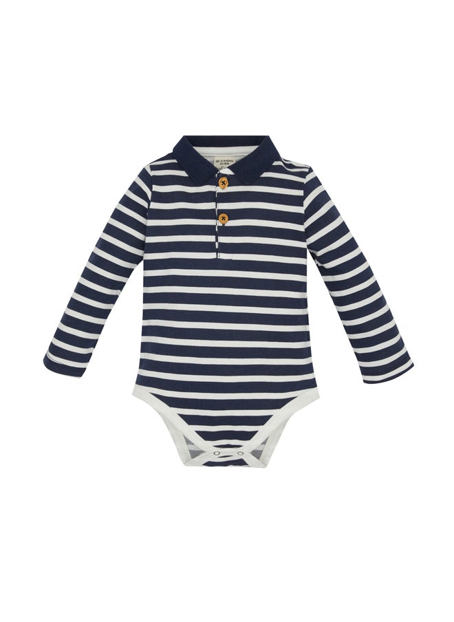 DeFacto - Babyboy New Born Regular Fit Polo Neck Knitted Long Sleeve Snap Body - Image 1