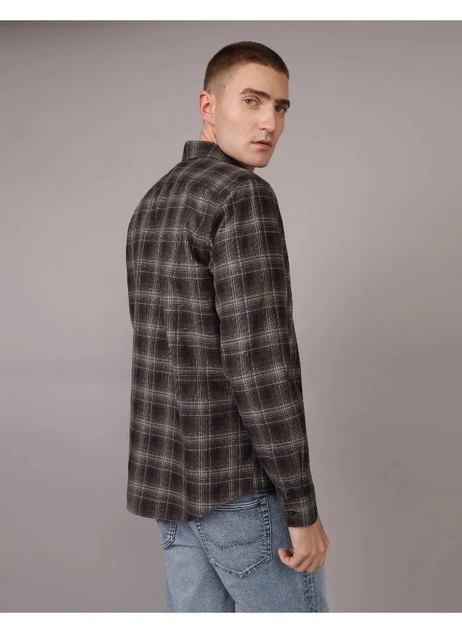 American Eagle AE Plaid Slim Fit Everyday Button-Up Shirt