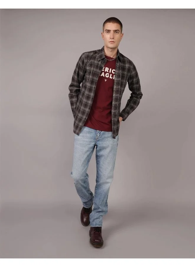 American Eagle AE Plaid Slim Fit Everyday Button-Up Shirt