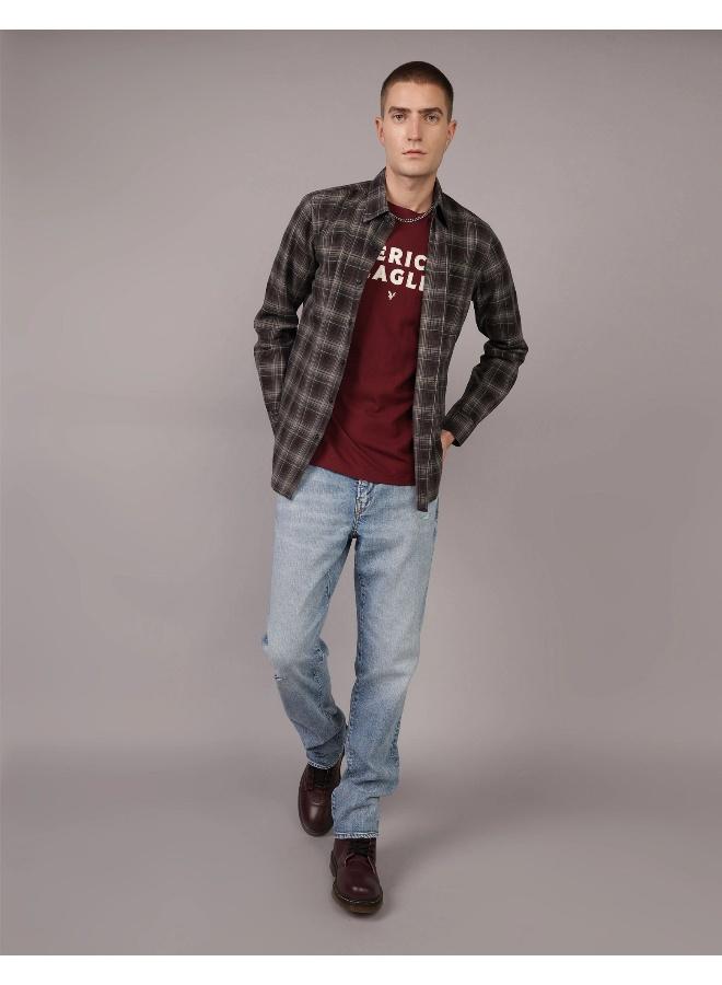 American Eagle AE Plaid Slim Fit Everyday Button-Up Shirt  - Image 1
