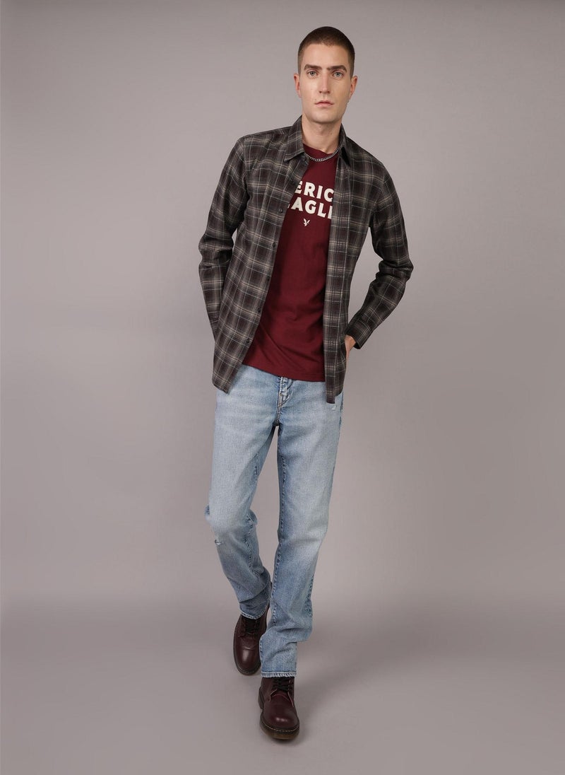 American Eagle - AE Plaid Slim Fit Everyday Button-Up Shirt - Image 1