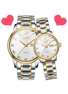 OLEVS OLEVS His and Her Couple Watches Business Men Women Couple Set Pair Watch Matching Romantic Quartz Stainless Steel Waterproof Date  - Image 1