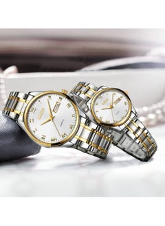 OLEVS OLEVS His and Her Couple Watches Business Men Women Couple Set Pair Watch Matching Romantic Quartz Stainless Steel Waterproof Date  - Image 2