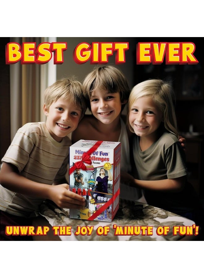 Funwares Minute of Fun Game  237 Minute to Win It Games for Kids Adults Teens and Families Game Night Gift for Home Birthdays or Travel is Included 212 Players - Image 1