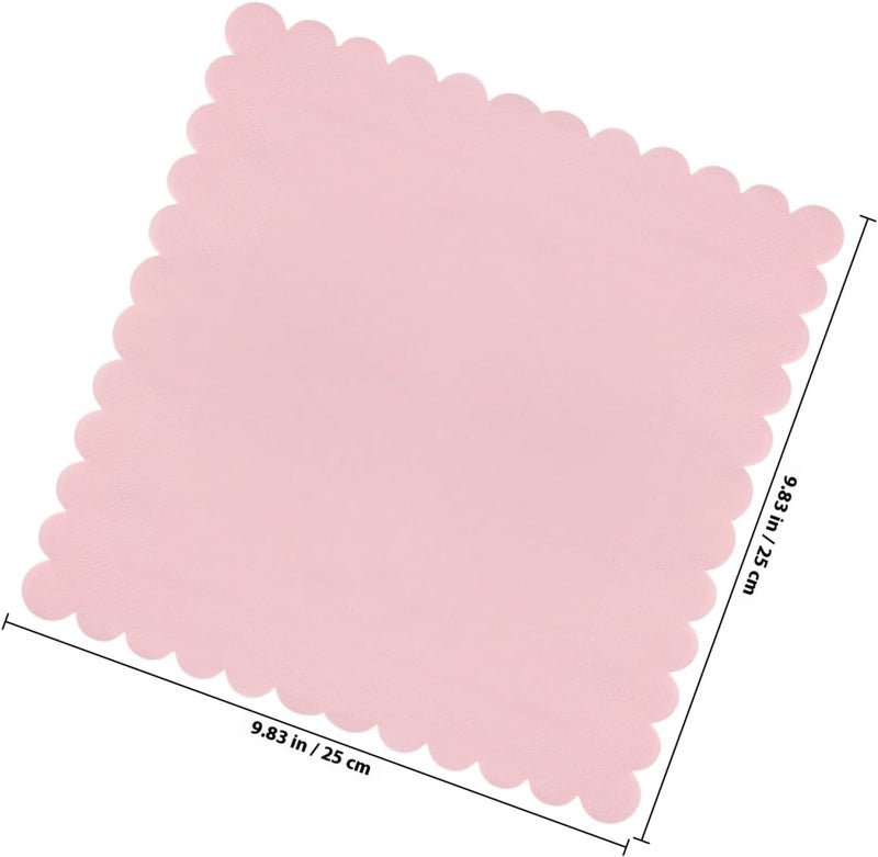 Scalloped Pink Disposable Napkins 150 Pieces Bulk Paper Party Napkins for Birthday Dinner Wedding Shower Supplies - Image 2