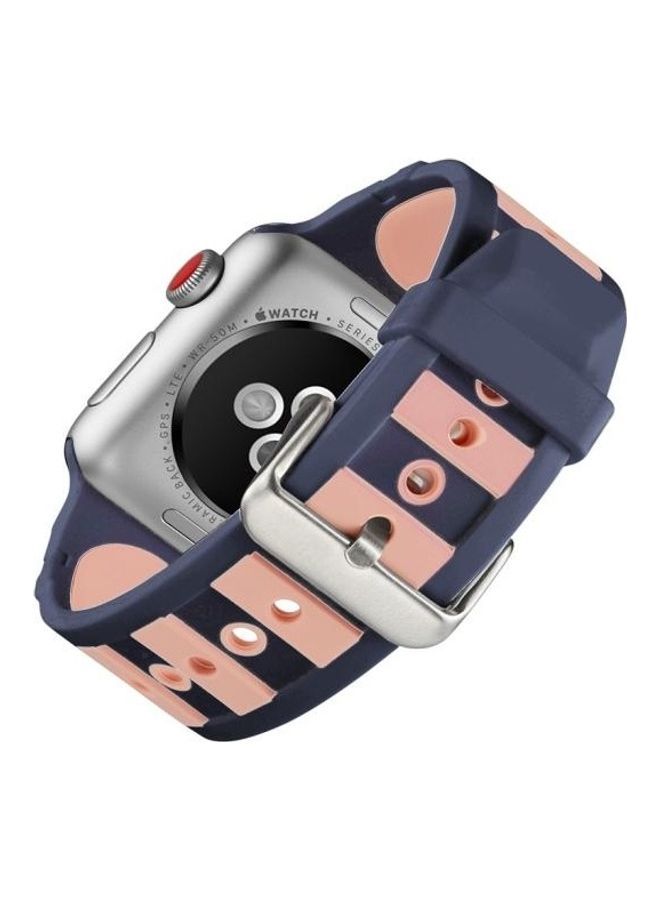 NIBEMINENT Ethnic Replacement Watchband for Apple Watch Series 1/2/3 38mm Pink/Blue - Image 5