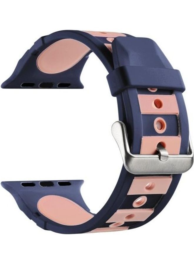 NIBEMINENT Ethnic Replacement Watchband for Apple Watch Series 1/2/3 38mm Pink/Blue - Image 4