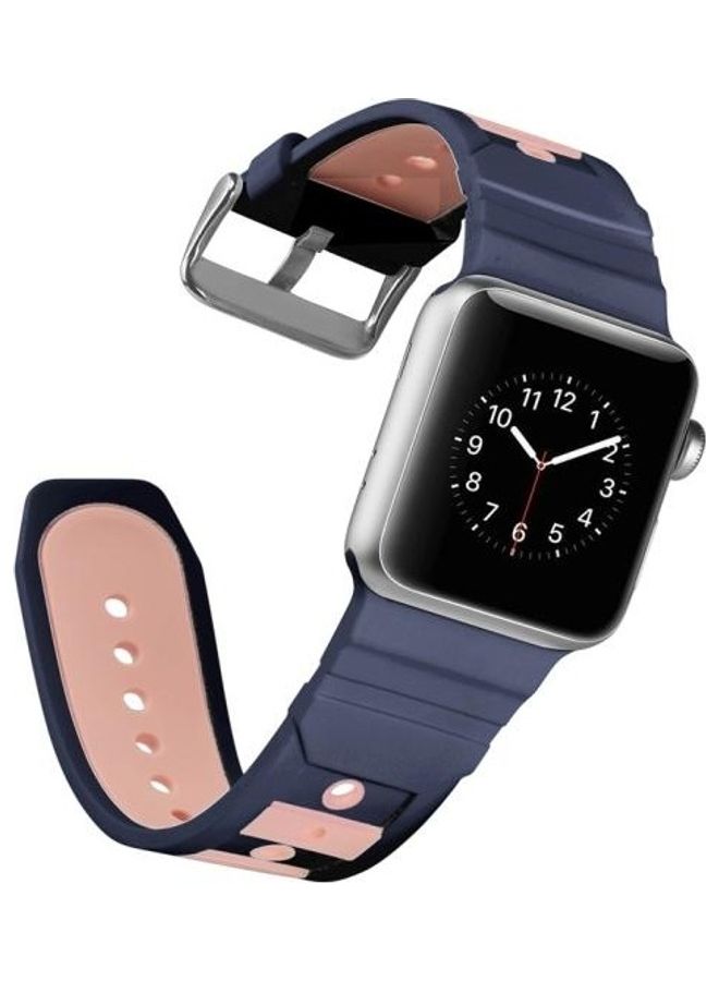 NIBEMINENT Ethnic Replacement Watchband for Apple Watch Series 1/2/3 38mm Pink/Blue - Image 3