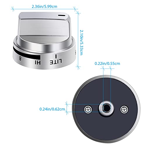 TURNEGOO AEZ73453509 Stove Knobs Burner Control Knobs Replacement Compatible with LG Gas Stove/Oven/Range Knobs, Replace for AEZ72909008,AP5669773,PS7321756 (5 Packs) - Image 2