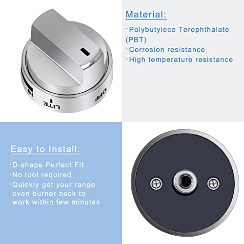 TURNEGOO AEZ73453509 Stove Knobs Burner Control Knobs Replacement Compatible with LG Gas Stove/Oven/Range Knobs, Replace for AEZ72909008,AP5669773,PS7321756 (5 Packs) - Image 3
