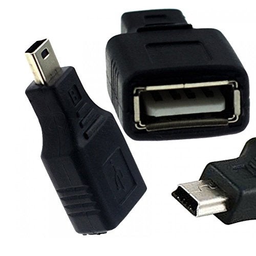 Cuziss 2 Pack USB 2.0 Type A to Mini USB 5-Pin Type B Female/Male Adapter - Black - Image 5