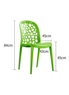 LANNY Jeffcoco Furniture back hole design stackable chair Injection processing Fixed leg plastic leisure chair outdoor/indoor outside/inside Patio/Garden chair Water/sun proof Dining chair (Green 1 piece)  - Image 3