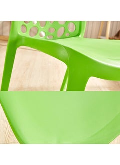 LANNY Jeffcoco Furniture back hole design stackable chair Injection processing Fixed leg plastic leisure chair outdoor/indoor outside/inside Patio/Garden chair Water/sun proof Dining chair (Green 1 piece)  - Image 4