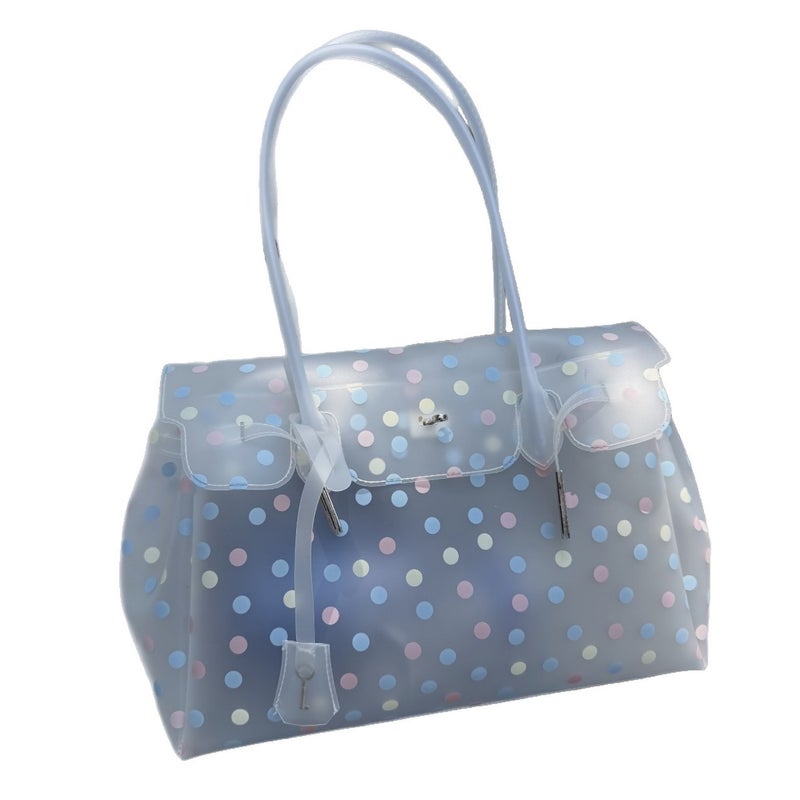 Women's TPU Jelly Polka Dot Tote Bag, Large Capacity Summer Shoulder Bag - Image 5