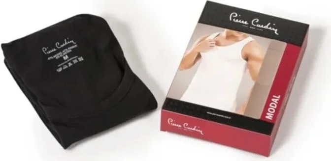 بيير كاردان Men's Modal Undershirt 2-Pack Black