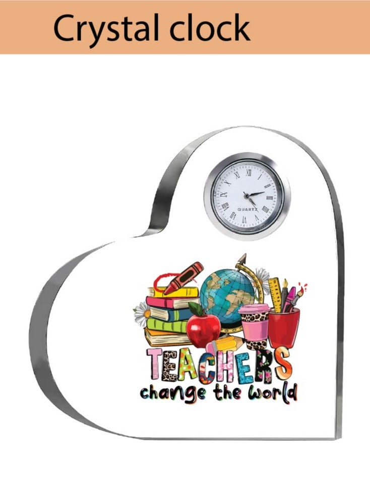 PRINTSHOP4ME Teacher's Day Pack of 3 Combo Pack - Heart Shape Crystal Clock, Black Ceramic Coffee Mug and Cosmetic Bag - Teacher's Day Gift Set - Gift for World Teachers Day - Image 3