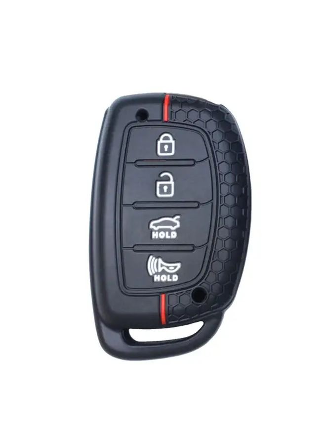 3 Buttons Silicone Key Fob Cover with Lock Unlock Alarm Panic Button Access - Image 4