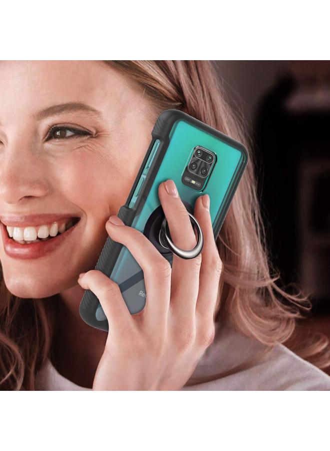 erorex Case For Xiaomi Redmi Note 9S / Redmi Note 9 Pro / Redmi Note 9 Pro Max Starry Sky Solid Color Series Shockproof PC + TPU Protective Case with Ring Holder & Magnetic Function - Image 5