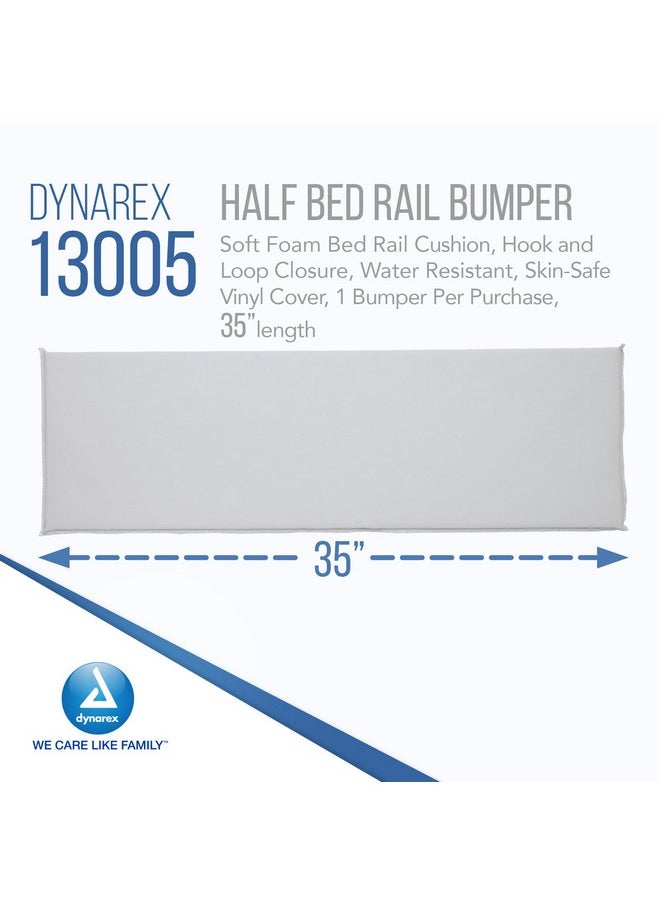 Dynarex Dynarex Half Bed Rail Bumper - 35” Padded Bed Rail Guard - Soft Foam Bed Railing Cushion, Hook & Loop Closures - Water Resistant & Skin-Safe Vinyl Cover - 1 Bed Rail Bumper  - Image 1