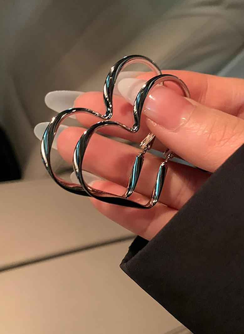 كاجول نمط القلب مجوهرات فضي - Image 3