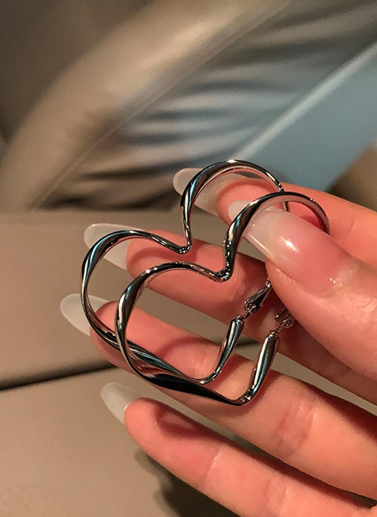 كاجول نمط القلب مجوهرات فضي - Image 2