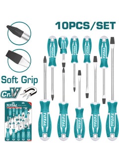 TOTAL Total 10 PCS Screwdriver Set – Durable CR-V Hand Tools with New Design Handle for Versatile Home & Professional Use  - Image 1