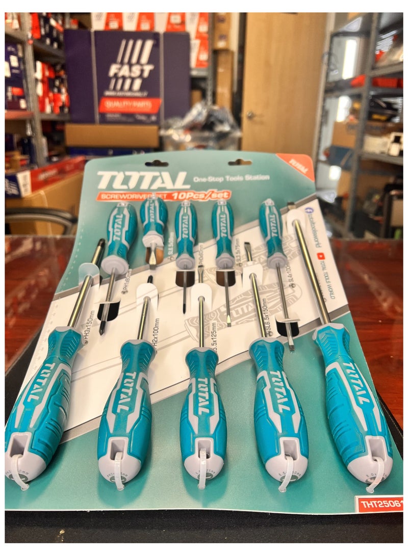TOTAL Total 10 PCS Screwdriver Set – Durable CR-V Hand Tools with New Design Handle for Versatile Home & Professional Use  - Image 3