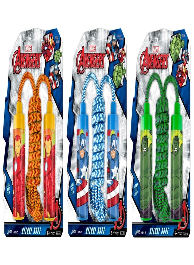 Ja-Ru Marvel Avengers Jump Rope for Kids (3 Pack Assorted) Superhero Skipping Rope for Children Outdoor Fun Activity Games Stuffers Recreation Toy for Boys Outdoor games 6815-BCD-3 - Image 1