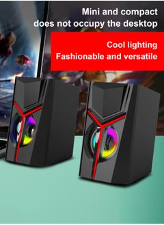 LOOPITYS Stereo Speakers,Desktop PC Speakers, PC Gamer Speakers,10W Gaming Desktop PC Speaker for Mobile MP3 Party,Gift for Home Travel Office Party Laptop  - Image 2