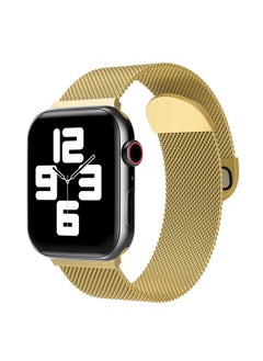Milanese Loop Strap For Apple Watch Series 10 9 8 7 6 5 4 SE , 38mm 40mm 41mm 42mm Stainless Steel Double Mesh Wristbands - Gold