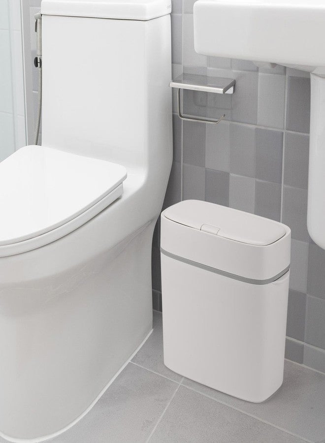 acDesign Slim Bathroom Trash Can with Lid, 15L/3.9 Bathroom Garbage Can with Lid, Plastic Wastebasket for Bedroom, Office, Kitchen, Laundry, Toilet, - Image 3