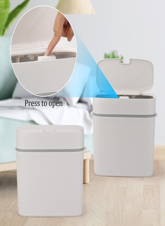 acDesign Slim Bathroom Trash Can with Lid, 15L/3.9 Bathroom Garbage Can with Lid, Plastic Wastebasket for Bedroom, Office, Kitchen, Laundry, Toilet, - Image 4