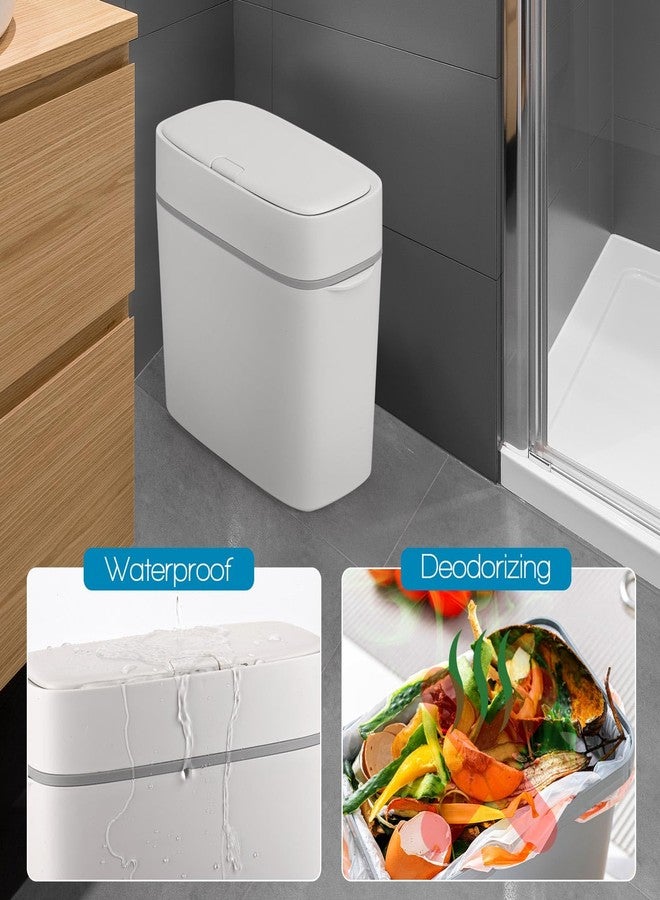 acDesign Slim Bathroom Trash Can with Lid, 15L/3.9 Bathroom Garbage Can with Lid, Plastic Wastebasket for Bedroom, Office, Kitchen, Laundry, Toilet, - Image 5