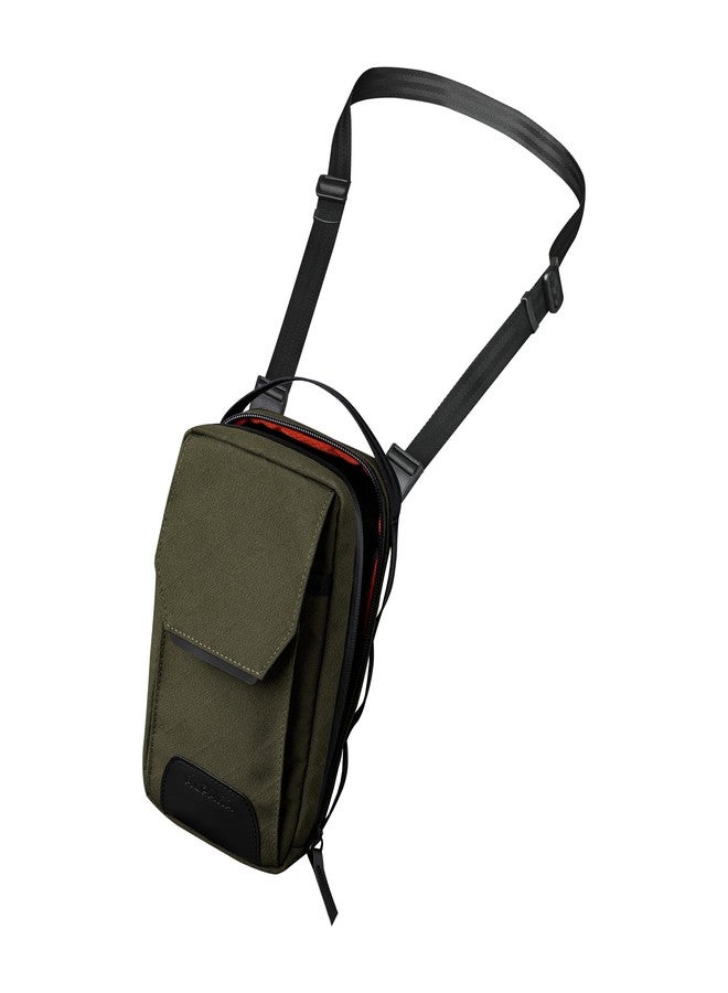 ALPAKA Modular Sling V2 - MIini Sling Bag for Phone, Magnetic Quick Access, EDC Crossbody Bag with Adjustable Strap, Army Green Axogrid 300D Weatherproof Fabric - Image 1
