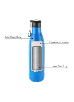 Cello Puro Steel-X Rover Inner Steel Outer Plastic with PU Insulation Water Bottle, 600ml, Blue  - Image 5
