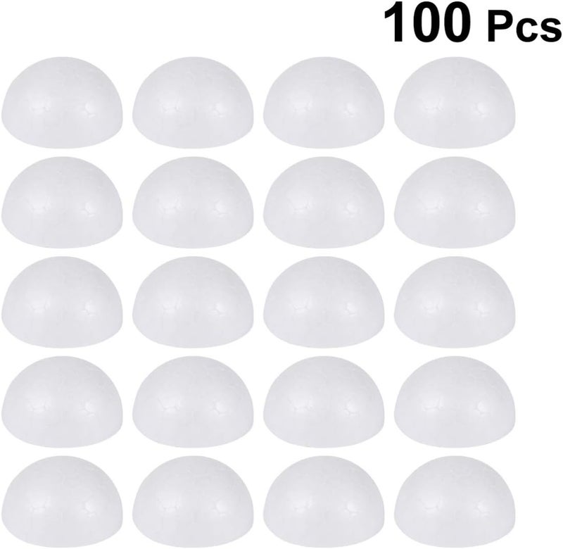 klarako 100pcs Styrofoam Balls Christmas Craft Foam Balls Half Ball Ornaments for DIY Craft Modeling Xmas Tree Decorations Gifts 4cm - Image 2