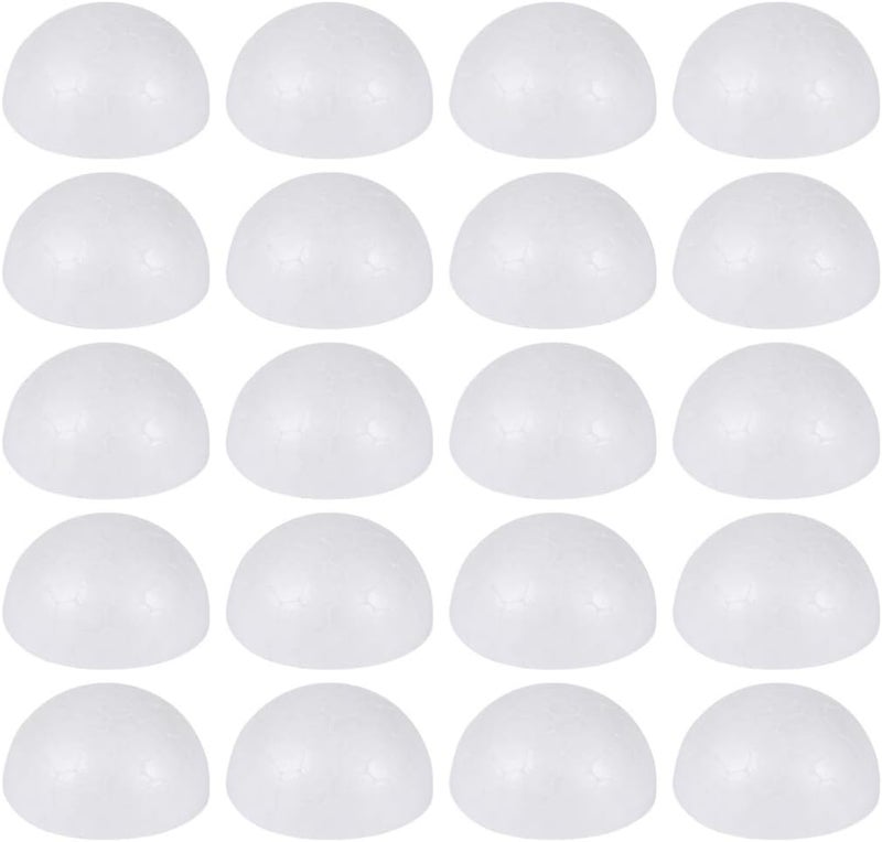 klarako 100pcs Styrofoam Balls Christmas Craft Foam Balls Half Ball Ornaments for DIY Craft Modeling Xmas Tree Decorations Gifts 4cm - Image 1