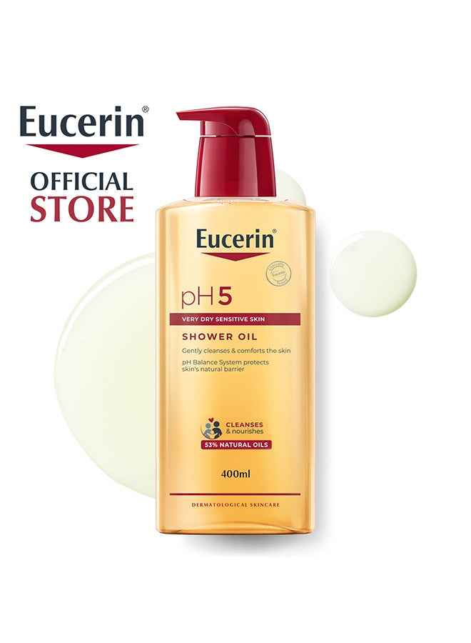 Eucerin Shower Oil Daily Body Cleanser With Natural Caring Oil Ph5 Allergy-Prone Skin 400ml - Image 1