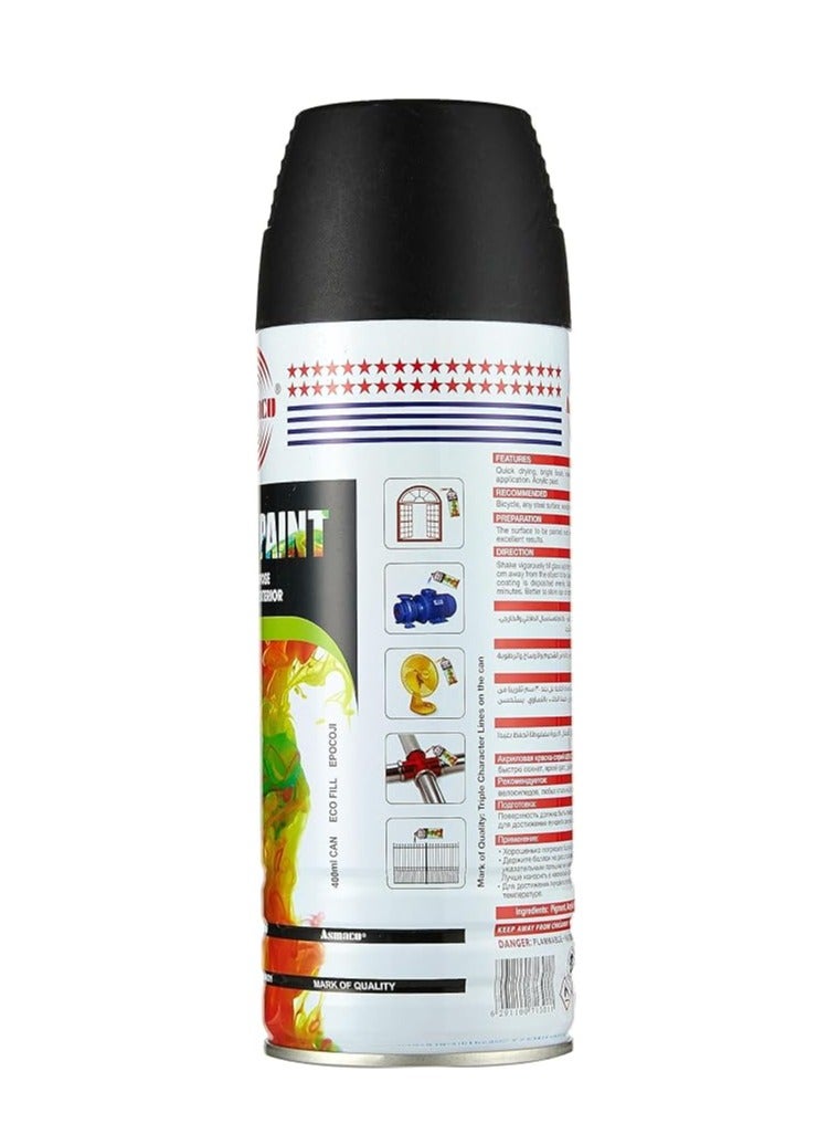 Asmaco Spray Paint, Matt Black - Image 2