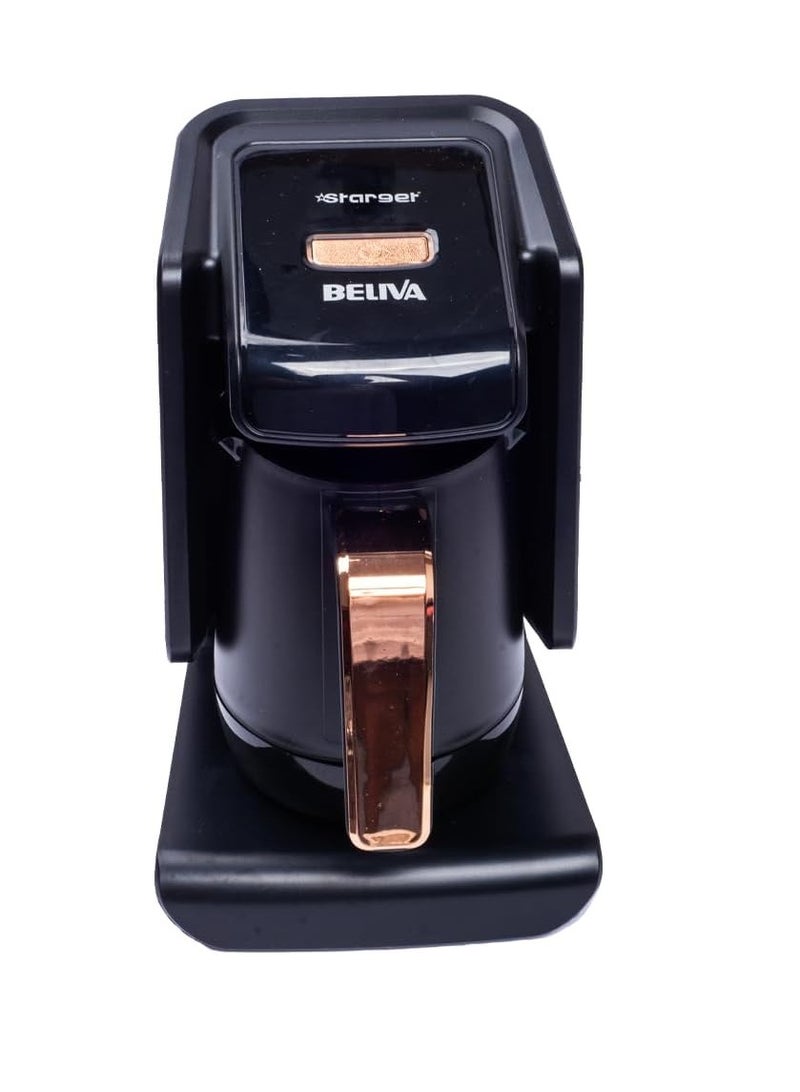 Starget Turkish Coffee Maker for Making Rich, Classic Turkish Coffee with Milk, Strong and Slow Brewing, 500 Watt, Black, Stainless Steel - Image 1