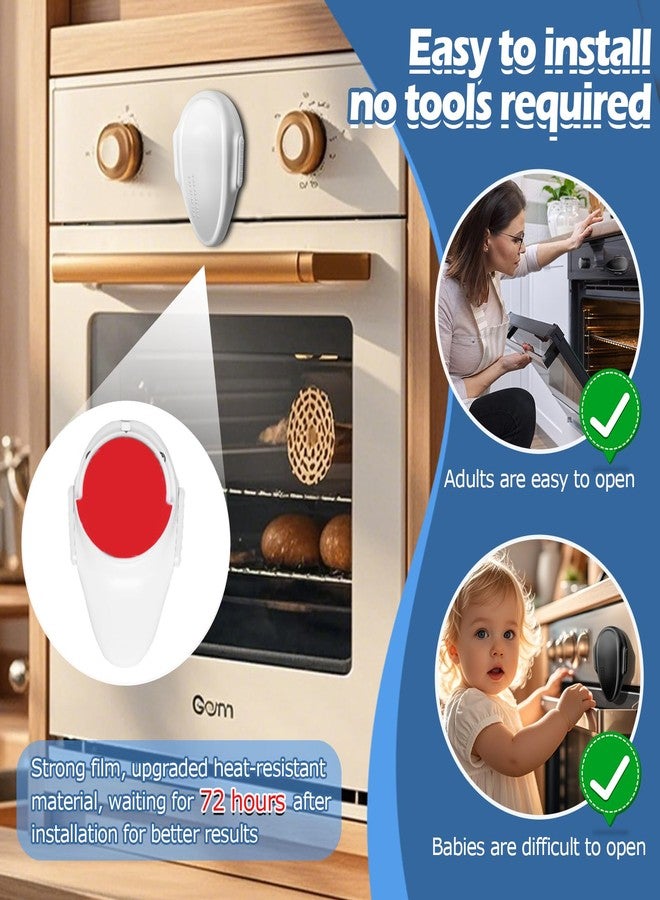 MCOTOP Childproof Oven Door Lock, MCOTOP (1 Pack) Oven Safety Lock, Heat-Resistant Material no Tools Need or Drill, Oven Door Lock Child Safety Easy to Install (White) - Image 5
